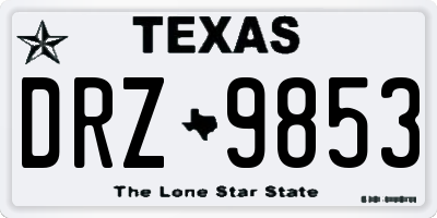 TX license plate DRZ9853