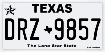 TX license plate DRZ9857