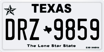 TX license plate DRZ9859