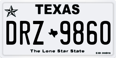 TX license plate DRZ9860