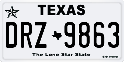 TX license plate DRZ9863