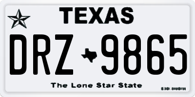 TX license plate DRZ9865