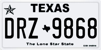 TX license plate DRZ9868