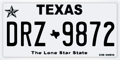 TX license plate DRZ9872