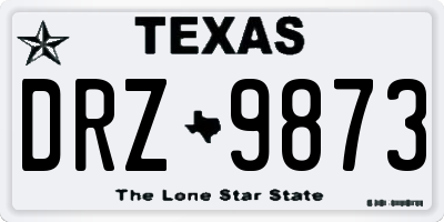 TX license plate DRZ9873