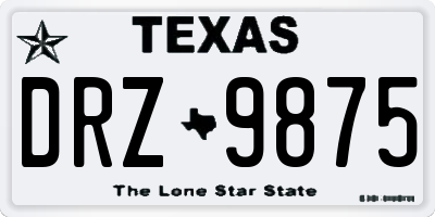 TX license plate DRZ9875