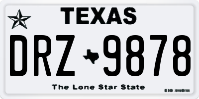 TX license plate DRZ9878