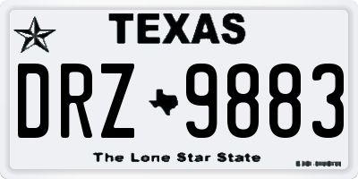 TX license plate DRZ9883