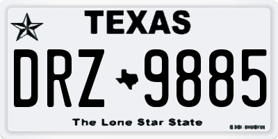 TX license plate DRZ9885