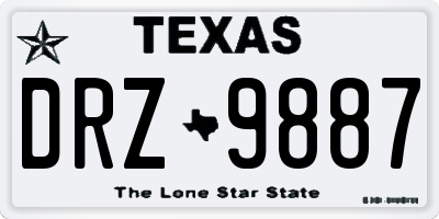 TX license plate DRZ9887