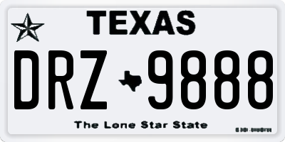 TX license plate DRZ9888