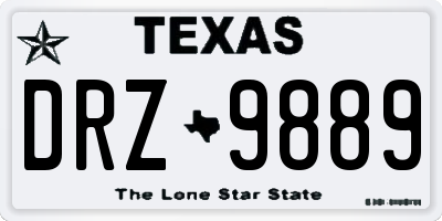 TX license plate DRZ9889