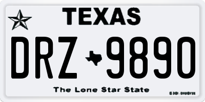 TX license plate DRZ9890