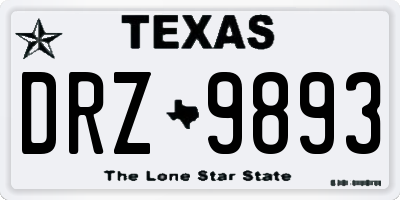 TX license plate DRZ9893