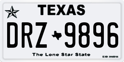 TX license plate DRZ9896