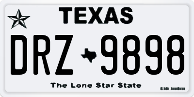 TX license plate DRZ9898