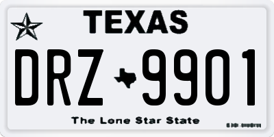 TX license plate DRZ9901