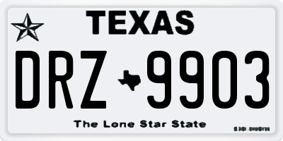 TX license plate DRZ9903