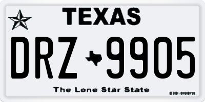 TX license plate DRZ9905