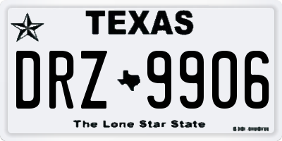 TX license plate DRZ9906