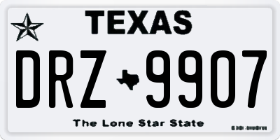 TX license plate DRZ9907