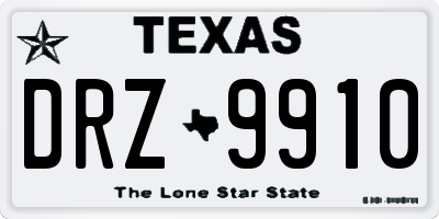 TX license plate DRZ9910