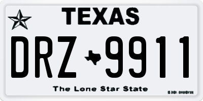 TX license plate DRZ9911