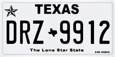 TX license plate DRZ9912