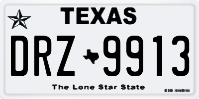 TX license plate DRZ9913