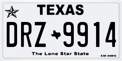 TX license plate DRZ9914