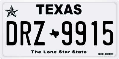 TX license plate DRZ9915