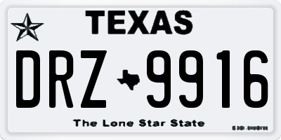 TX license plate DRZ9916