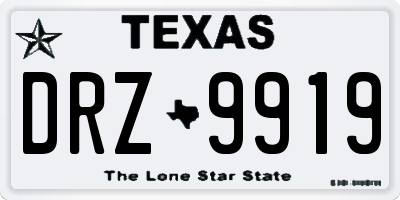 TX license plate DRZ9919