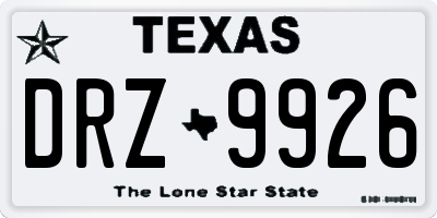 TX license plate DRZ9926