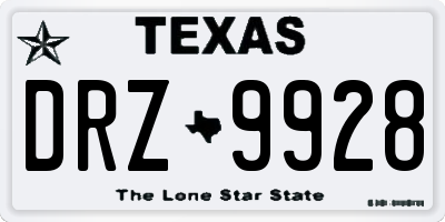 TX license plate DRZ9928