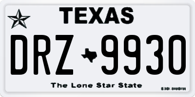 TX license plate DRZ9930