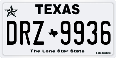 TX license plate DRZ9936