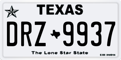 TX license plate DRZ9937