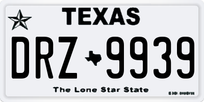 TX license plate DRZ9939