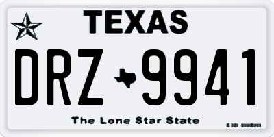 TX license plate DRZ9941