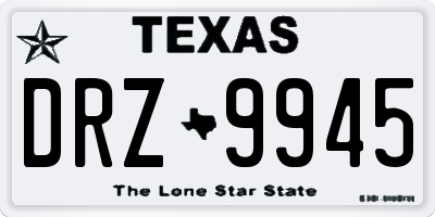 TX license plate DRZ9945