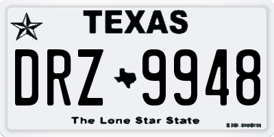 TX license plate DRZ9948