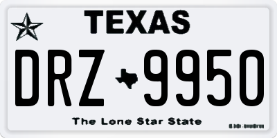 TX license plate DRZ9950