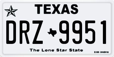 TX license plate DRZ9951