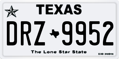 TX license plate DRZ9952