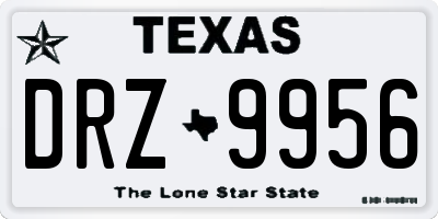 TX license plate DRZ9956