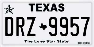 TX license plate DRZ9957