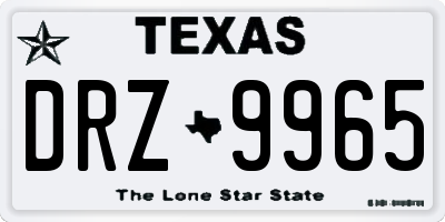 TX license plate DRZ9965