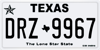 TX license plate DRZ9967