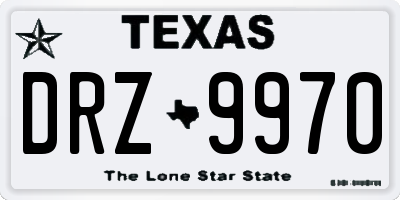 TX license plate DRZ9970